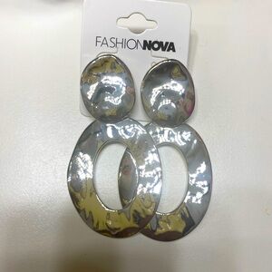 Brand New Fashion Nova Silver Fashionable Earrings